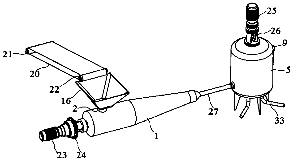 Device for treating and dredging sludge through fluidification and method for preparing plant side slope