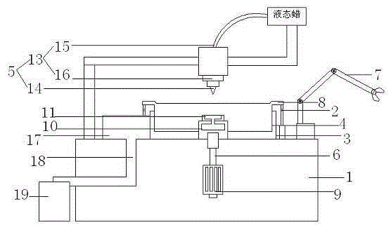 Liquid wax rotating device of wafer and waxing method