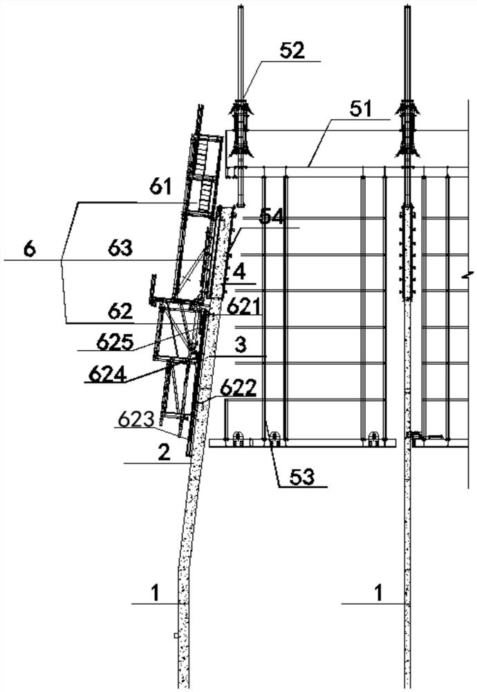 Integral steel platform formwork equipment for inclined wall construction and construction method of integral steel platform formwork equipment