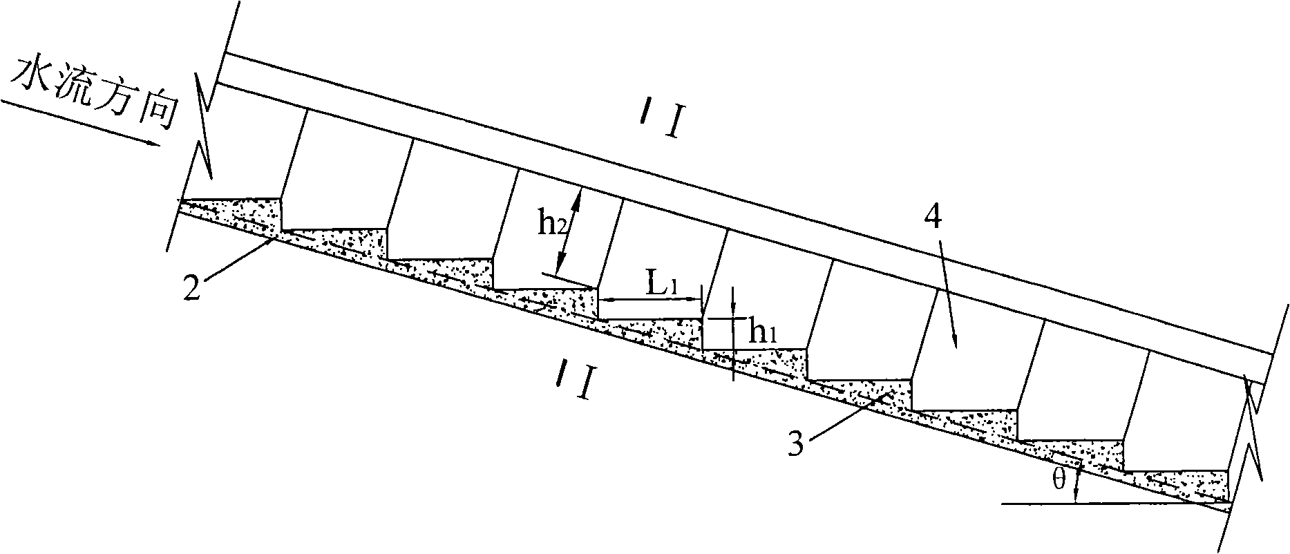 Full section ladder energy dissipater