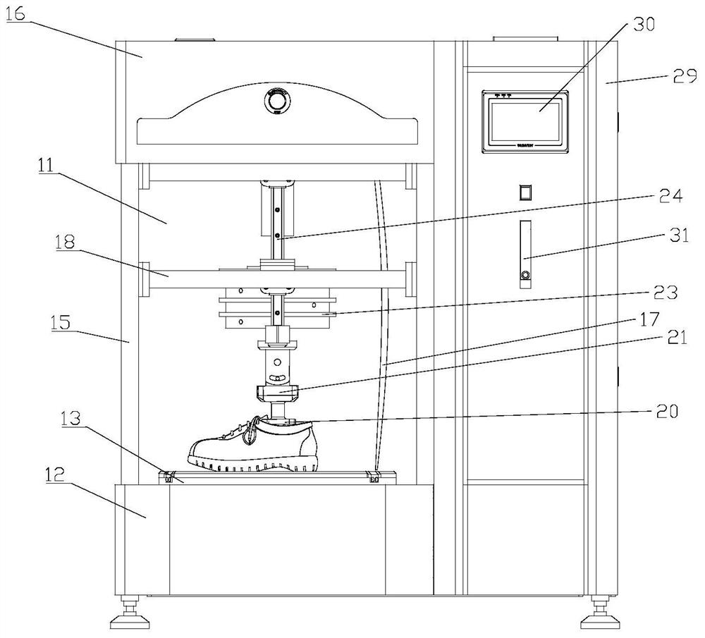 A shoe sole noise testing machine and testing method