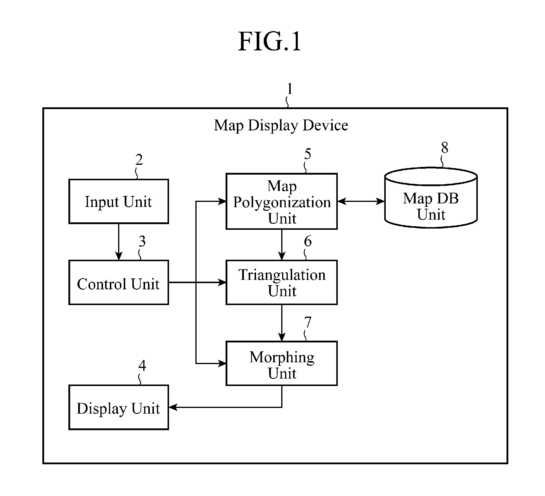 Map display device