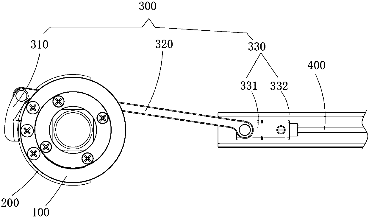 Forceps lifting transmission mechanism and endoscope