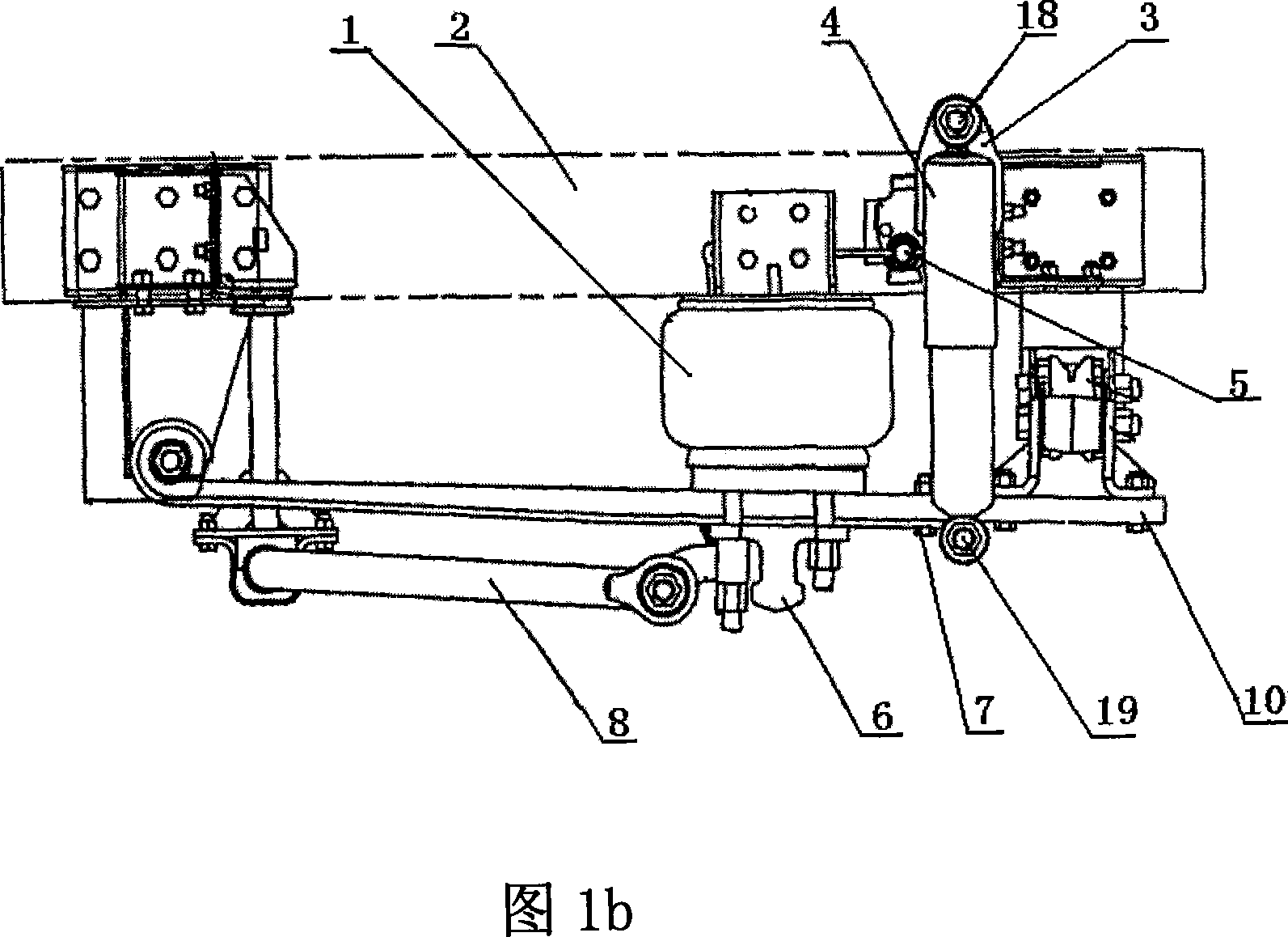 Mounting method for air spring vehicle chasis and its supporting rod