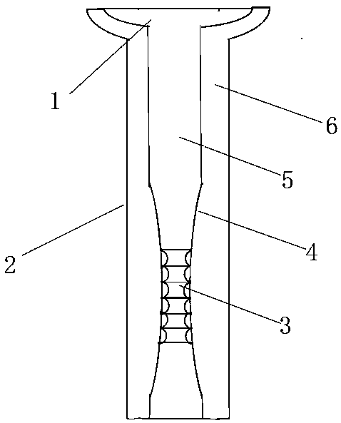 Square billet hyperbolic-type submersed nozzle and manufacturing method thereof