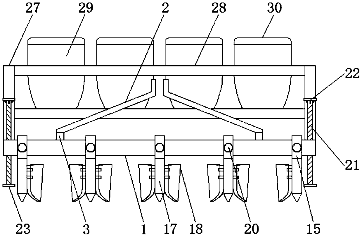 Pulling rack for agricultural sowing