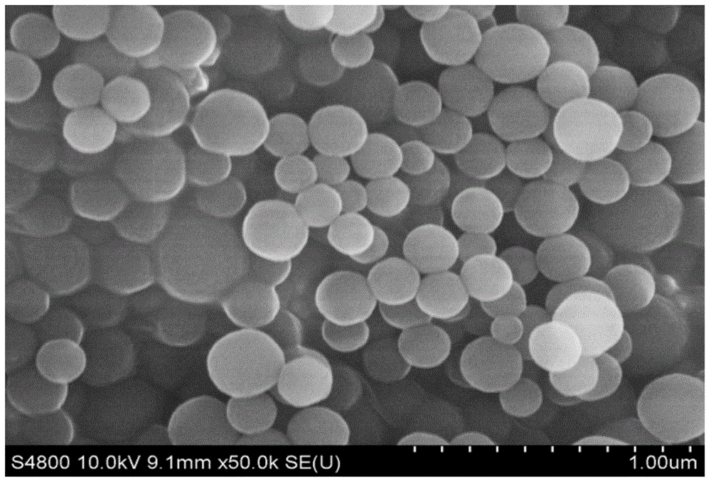 Amino functionalized mesoporous macromolecular small nanosphere and preparation method thereof