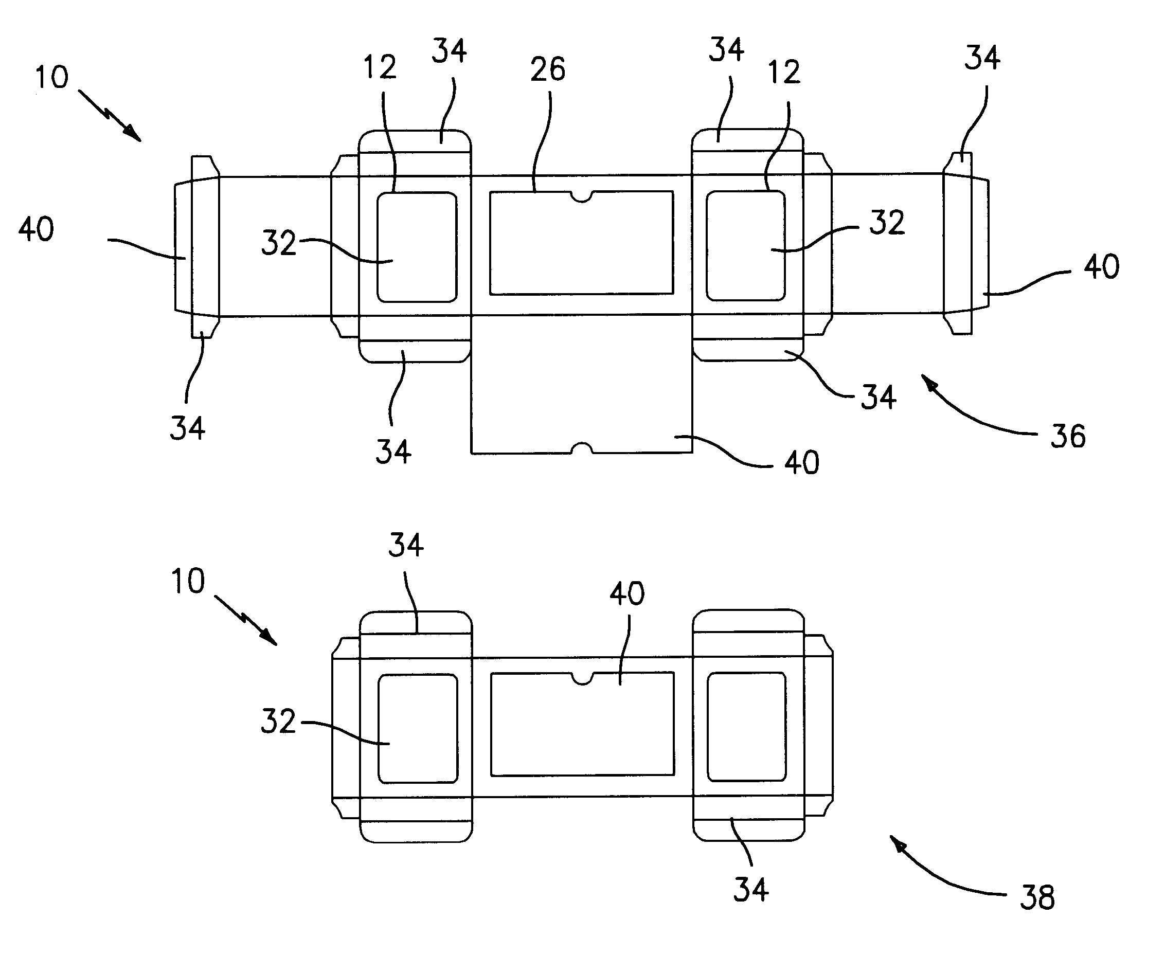 Foldable container having flat profile