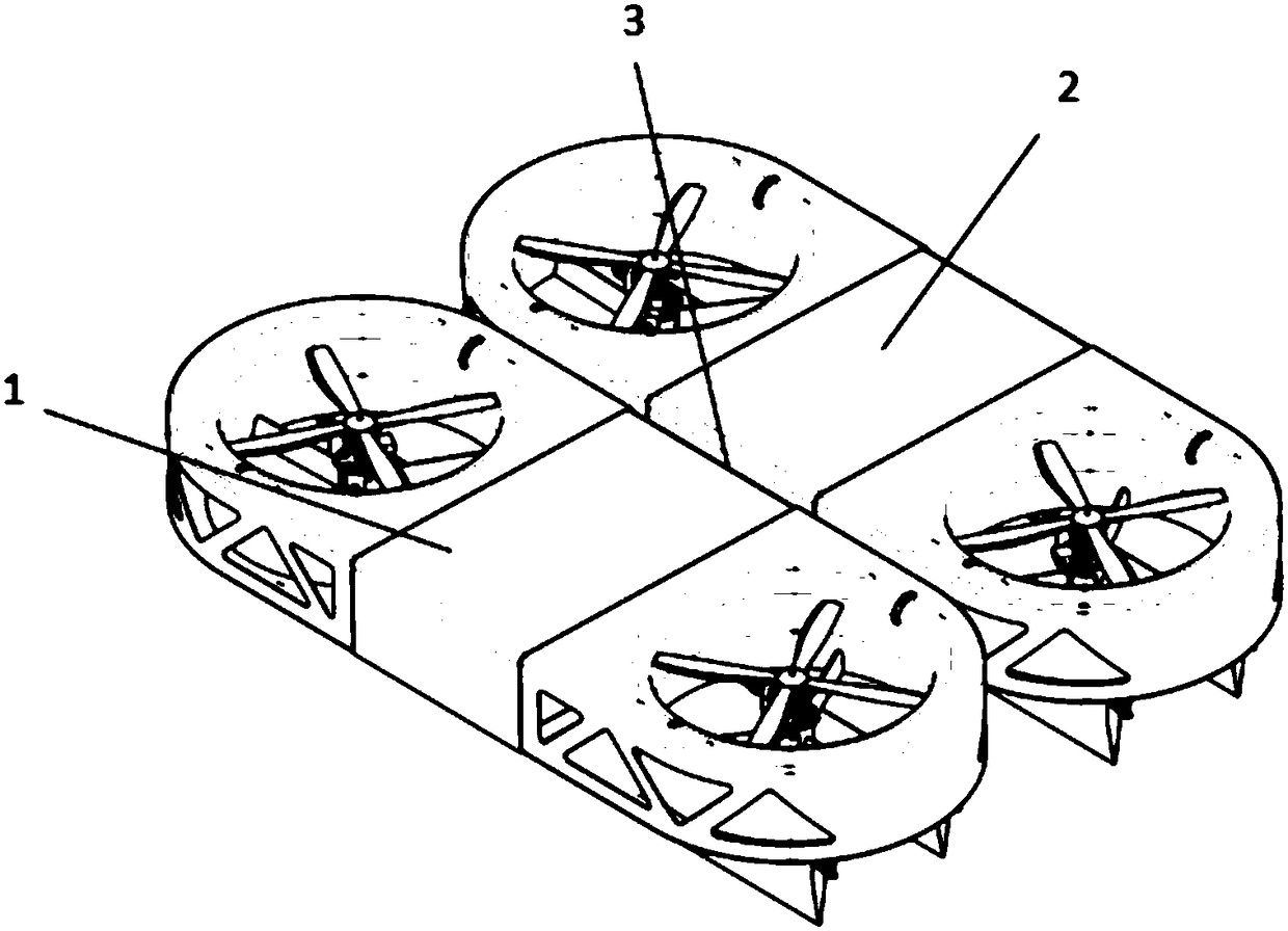 Ducted aircraft capable of being reconstructed aerially in real time, and docking separation method and system