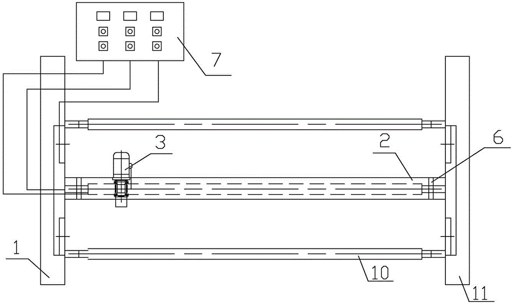 Scrubbing device of quartz ceramic roller in glass tempering furnace