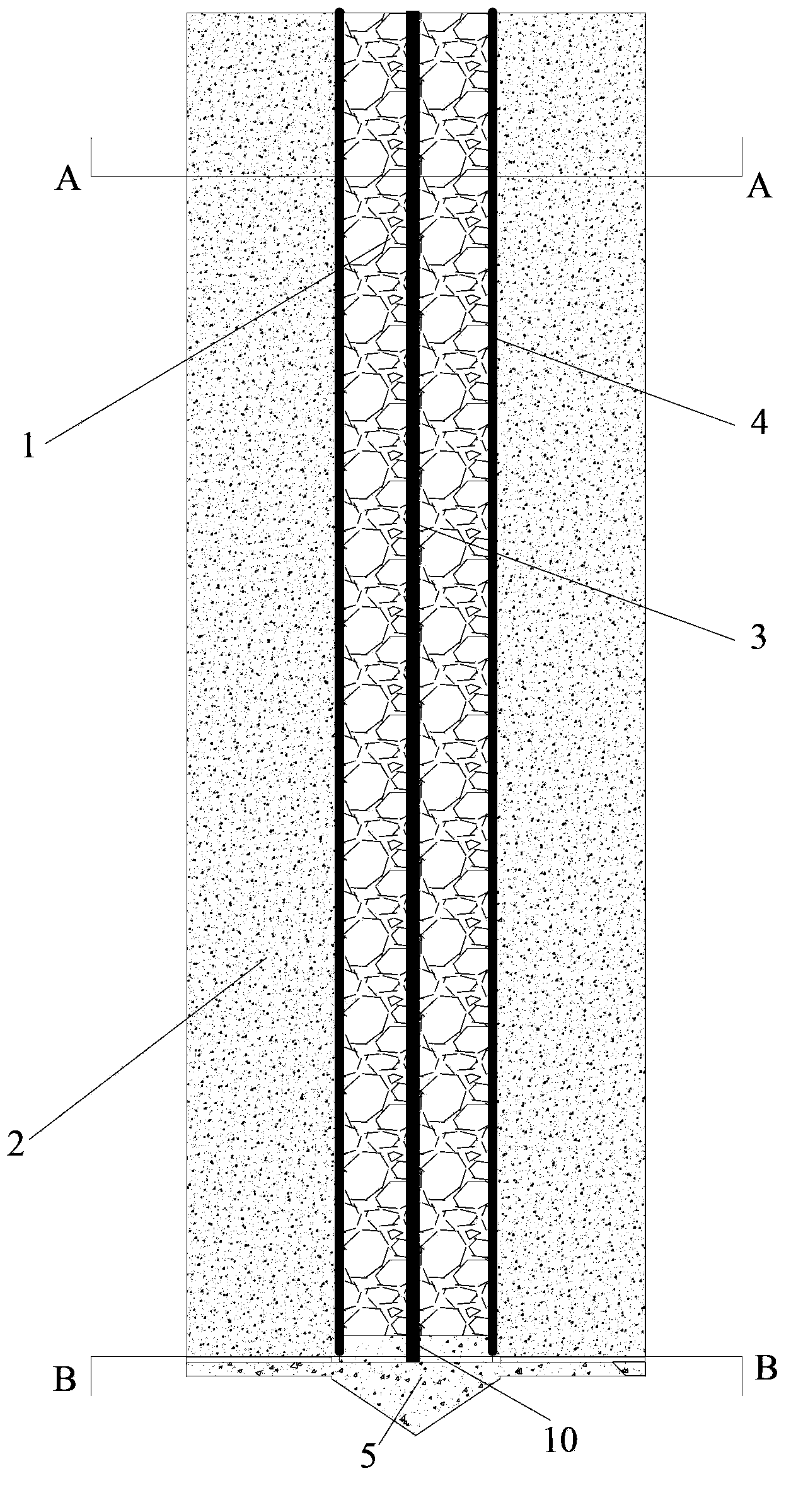 Post-grouting gravel pile with sand wall wing plates and construction method