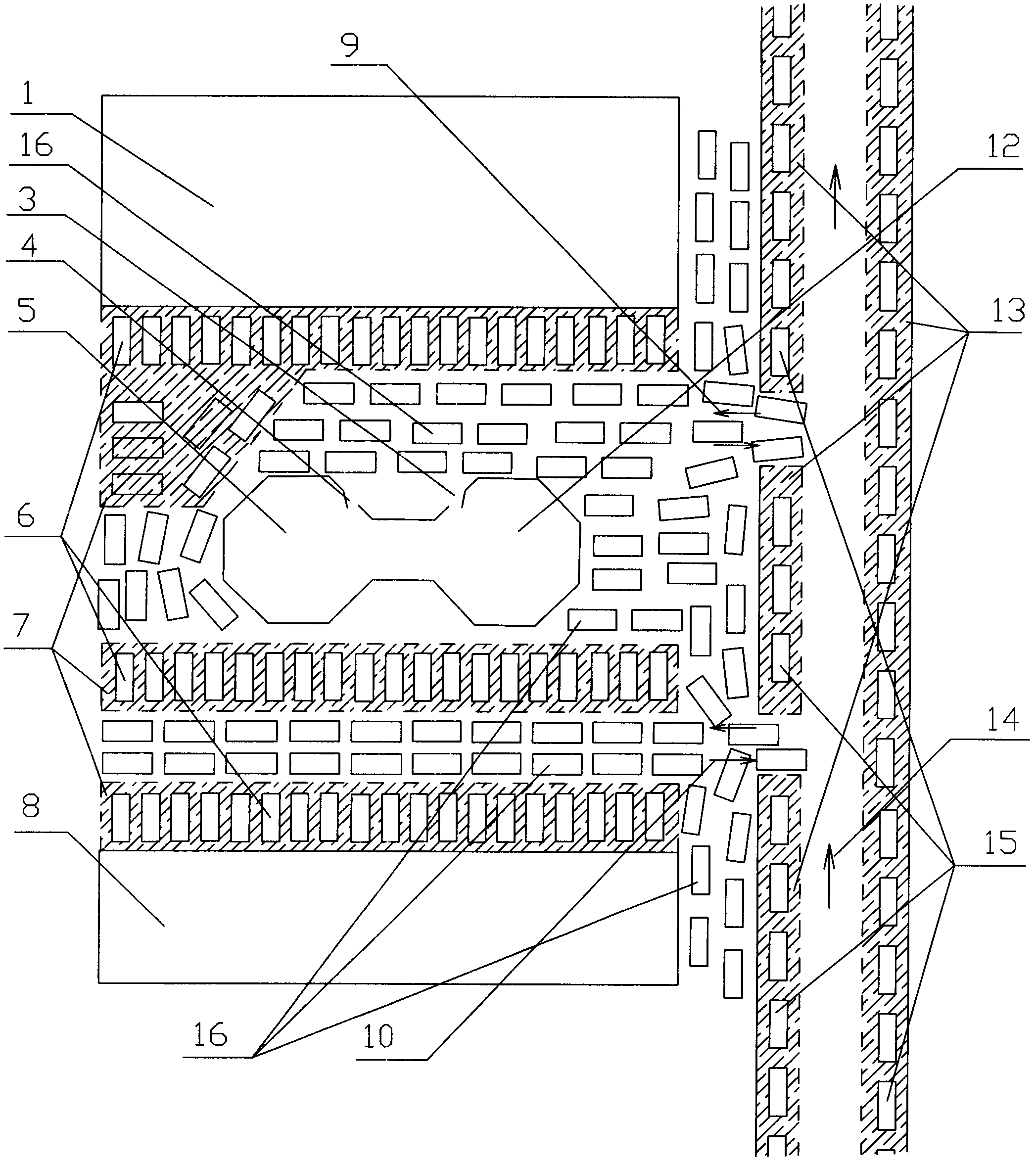 Multilayer stereoscopic parking device without energy consumption