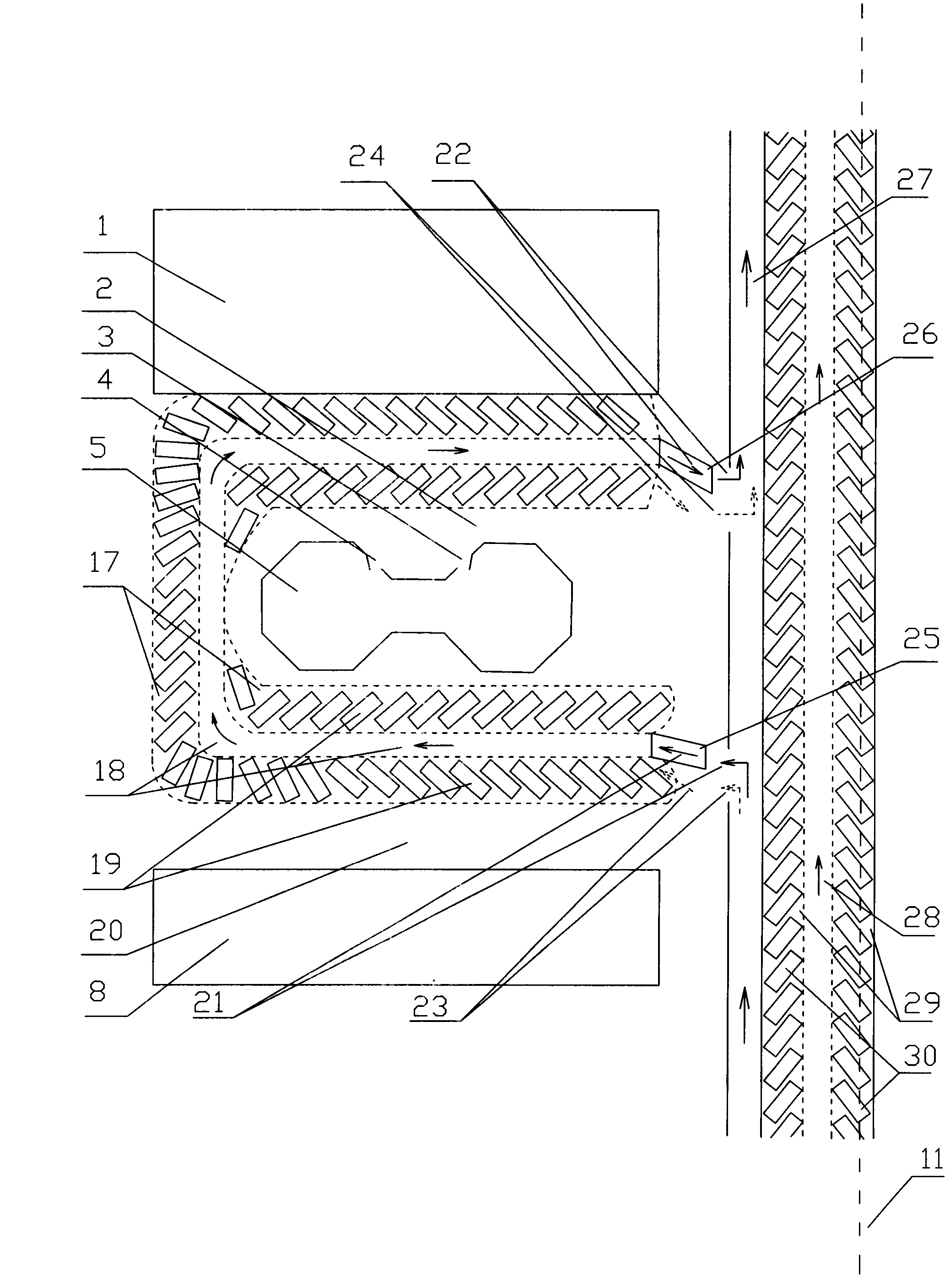 Multilayer stereoscopic parking device without energy consumption