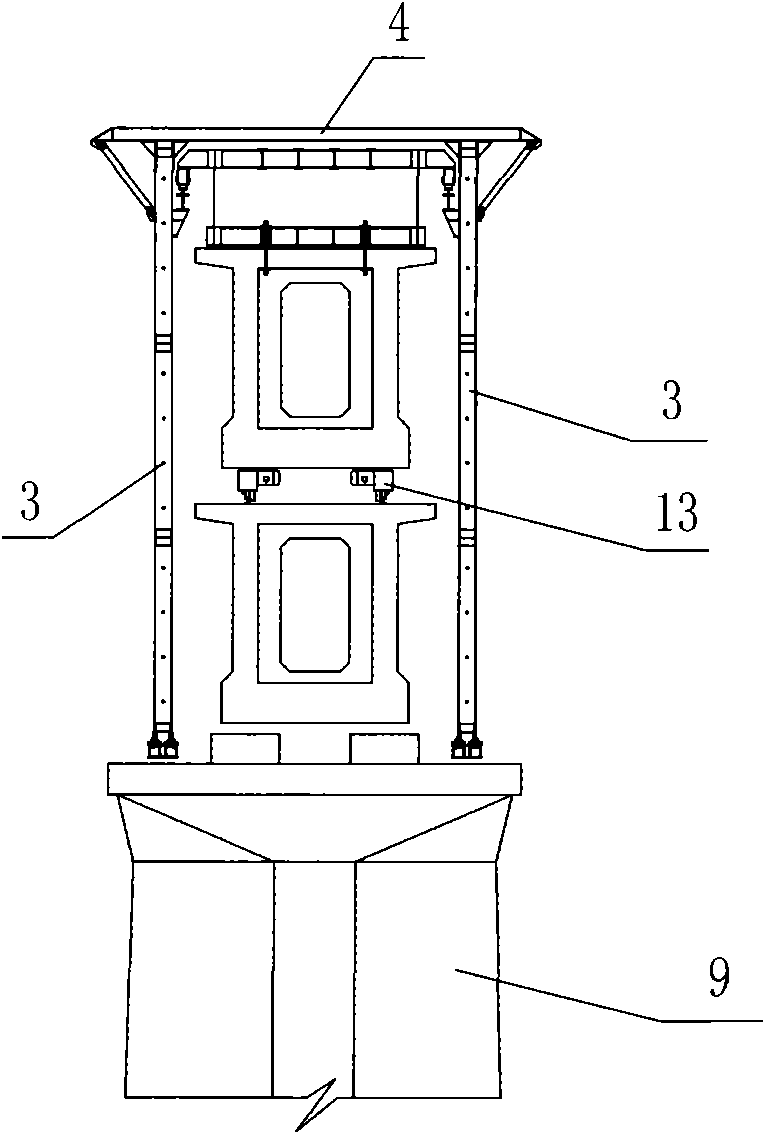 Large-span section assembling bridge manufacturing machine and assembling construction process thereof