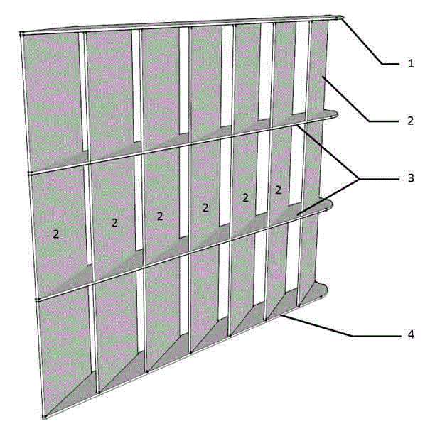 Upright grid type net plate