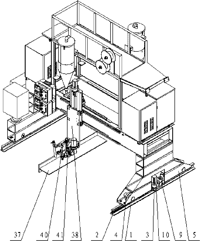 Profiling device and numerical-control gate-type stringer welding machine using same