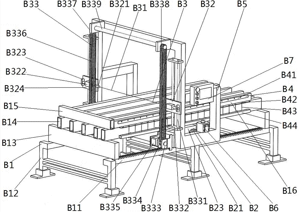 Net rack production line for producing heat insulation board wall