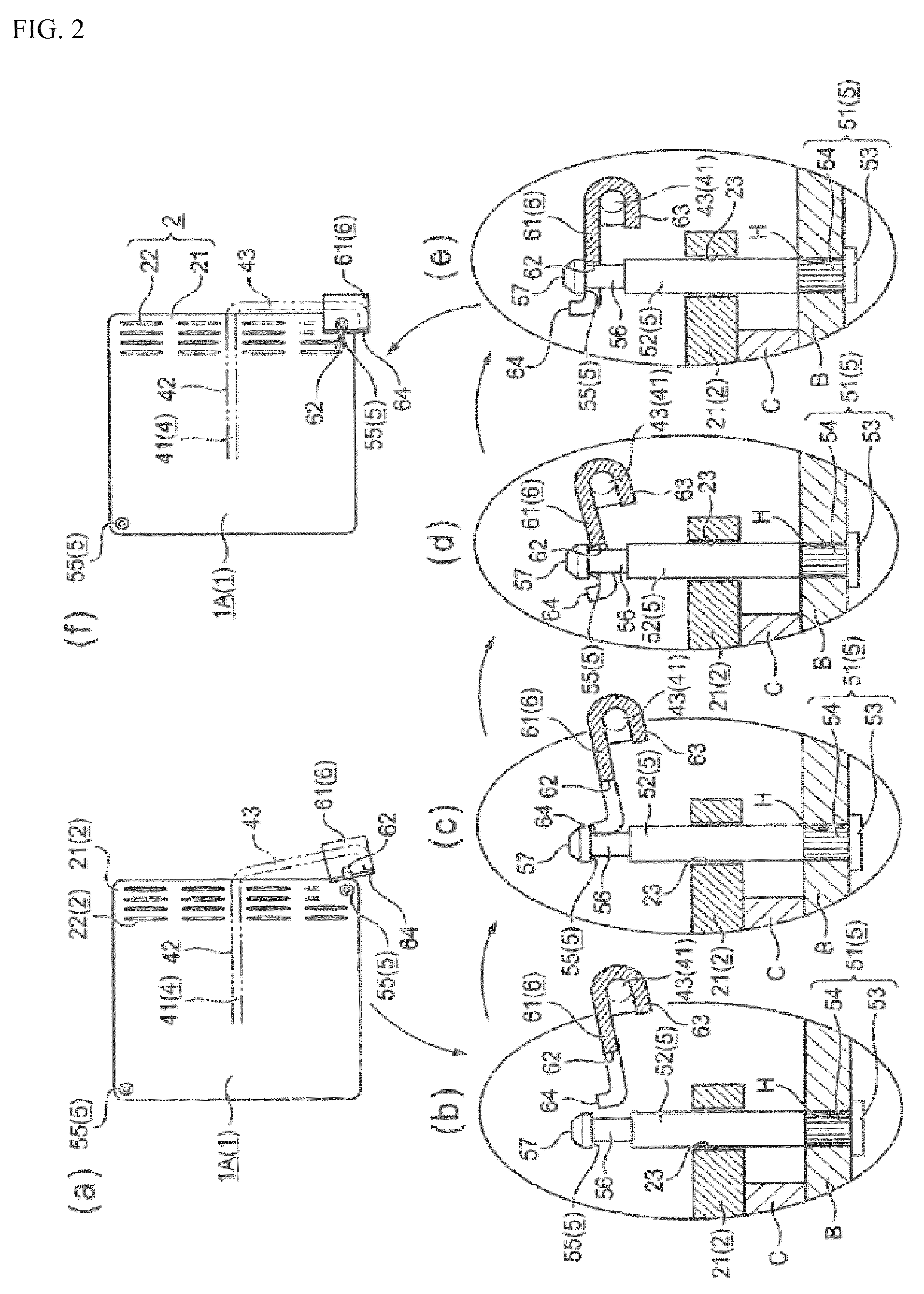 Structure for mounting heat sink, and heat sink mounted using the structure