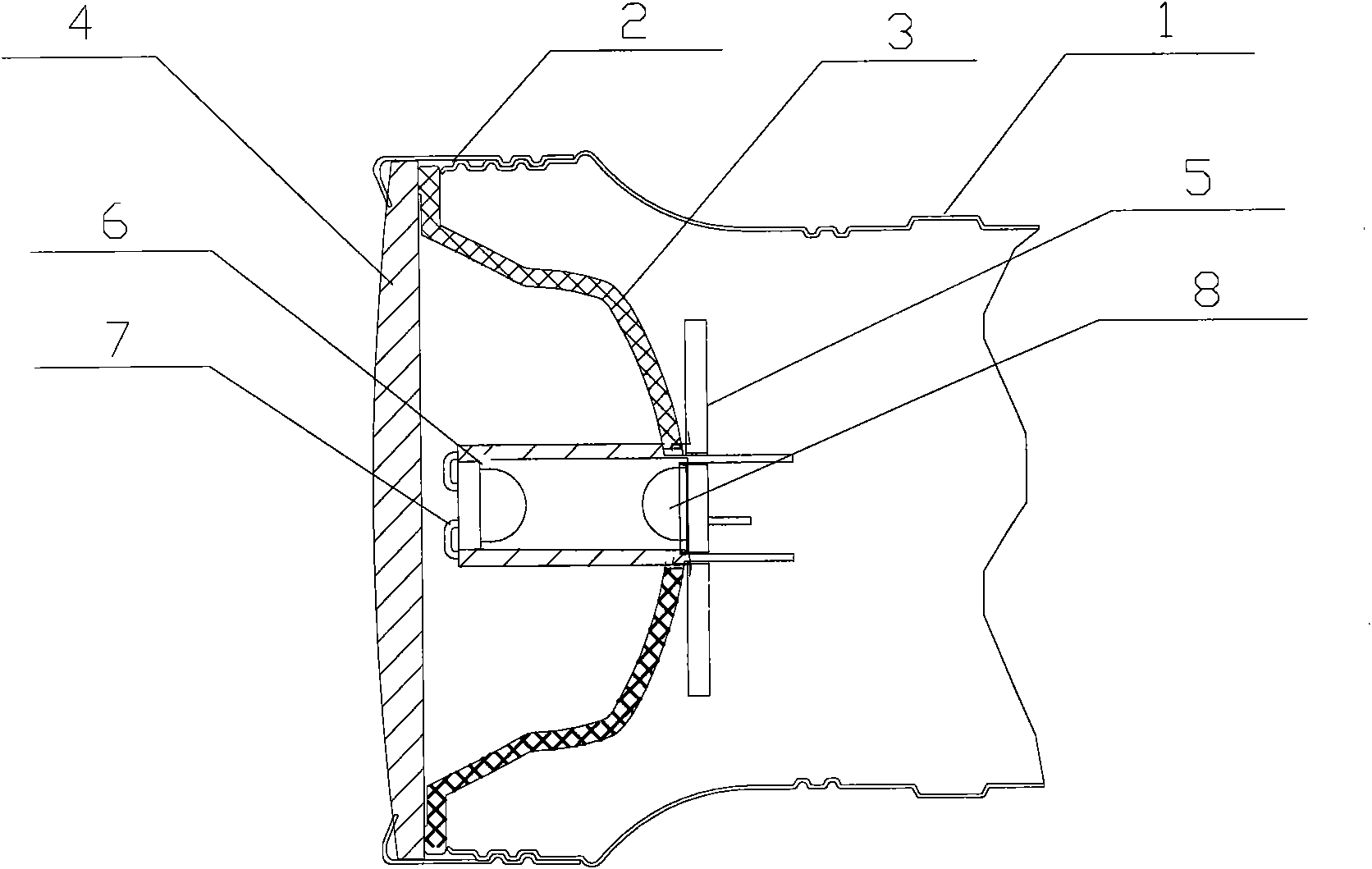 LED optical-concentrated device in direct impact mode