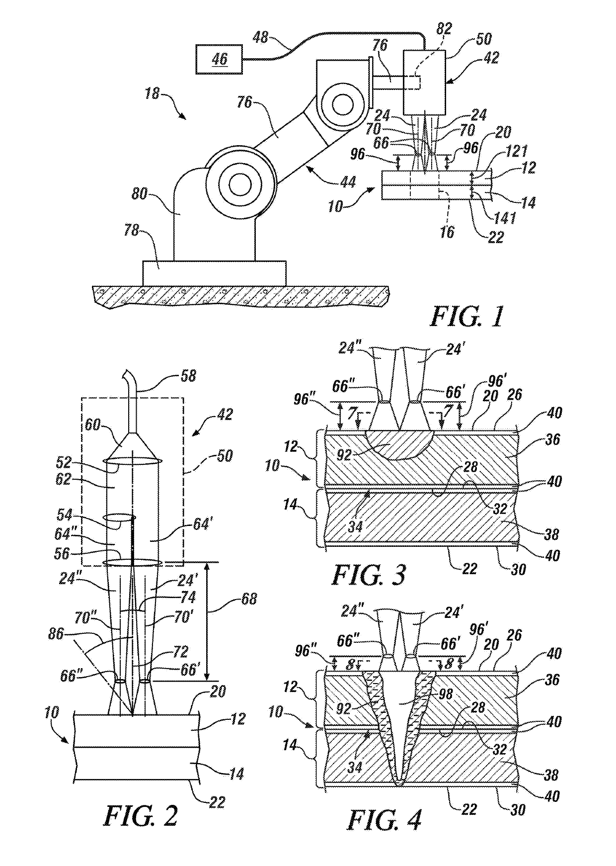 Multi-beam laser spot welding of coated steels