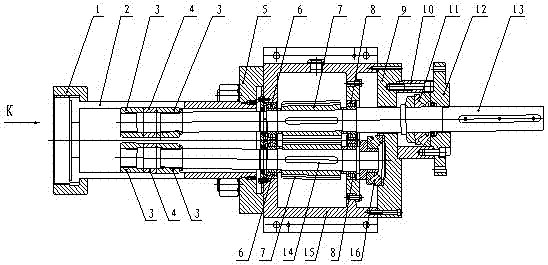 A co-rotating conical twin-screw extruder distribution gearbox