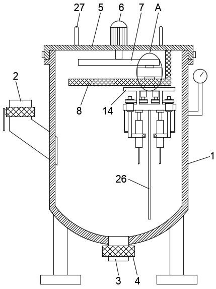 Preparation device of solvent-free graphene modified static conductive acrylic resin