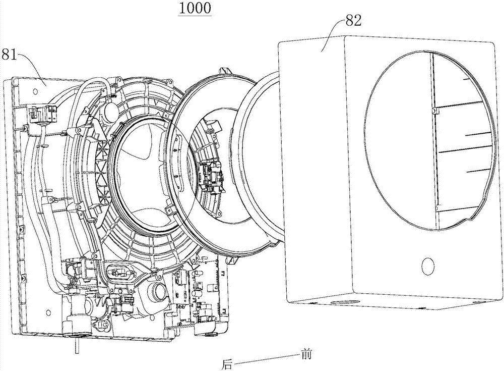 Wall-hanging washing machine and box assembly thereof