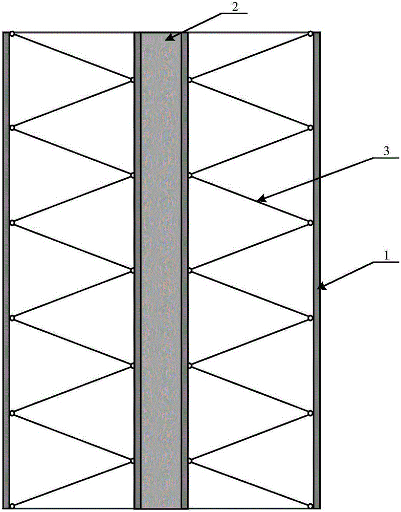 Combined structure composed of steel grid barrel, core barrel and radial flexible cable tray