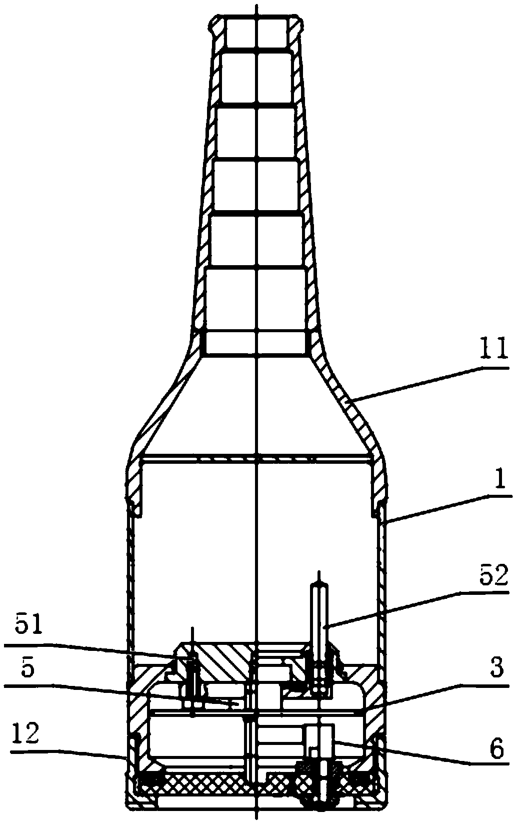 An electronic steel cylinder that detects the pressure change inside the beer bottle during the filling process