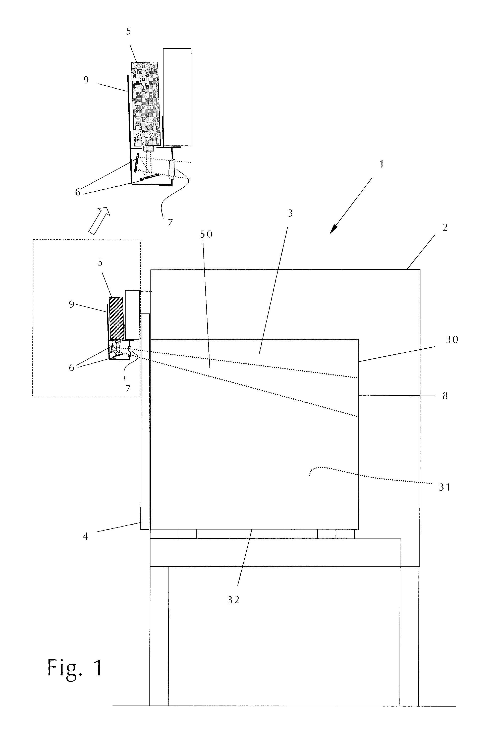 Laboratory Fume Hood With A Projection Apparatus