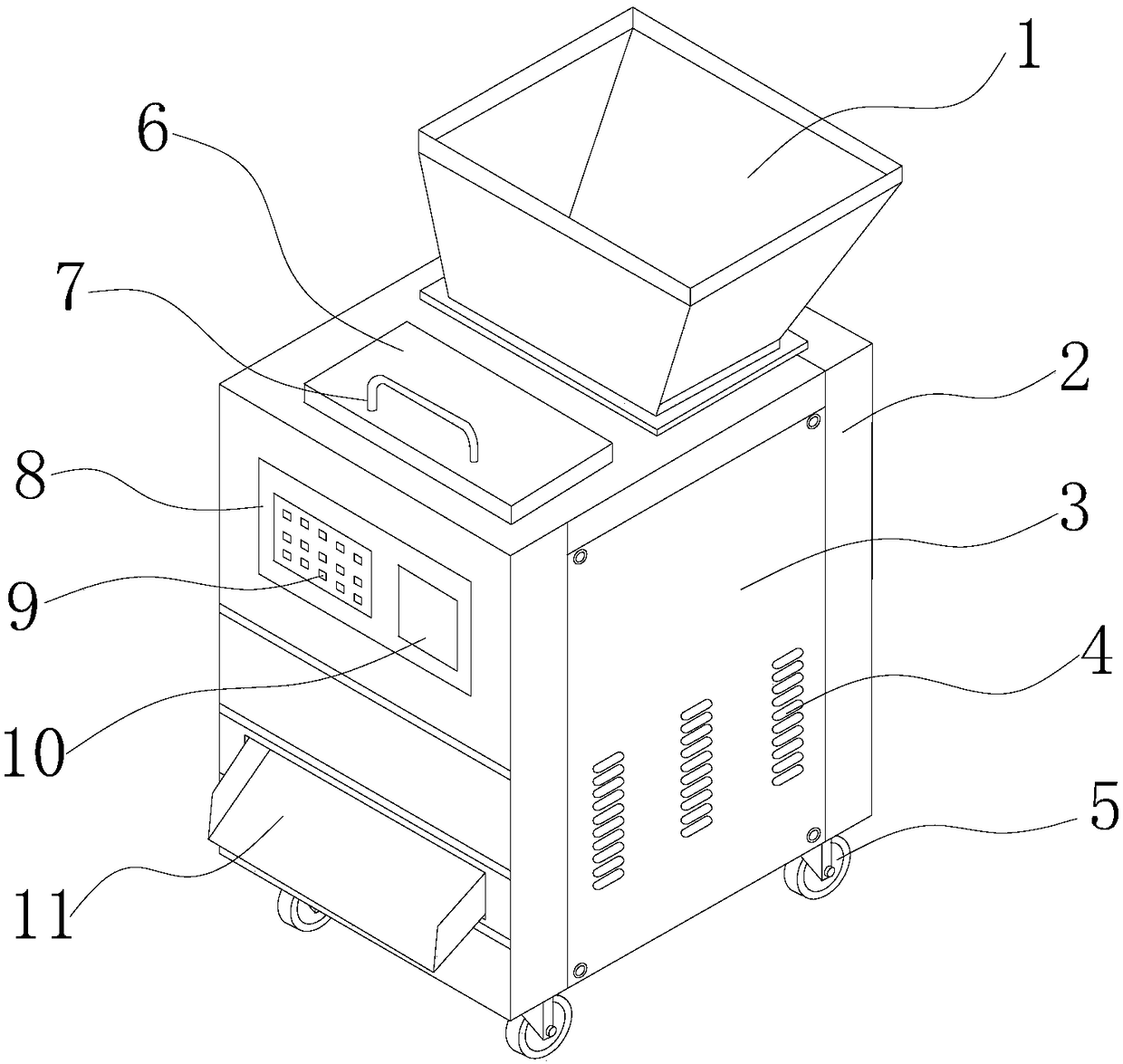 Humidifying device of aquatic feed producer