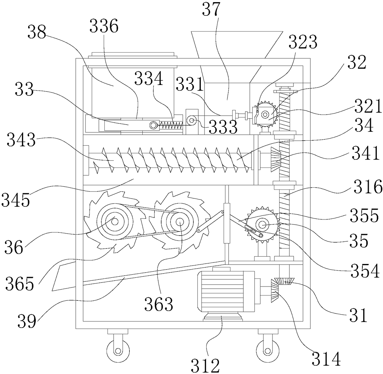 Humidifying device of aquatic feed producer