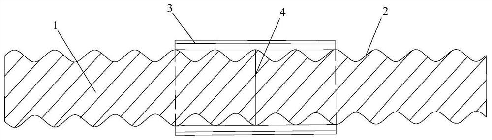 Hot melting plastic type connecting structure of threaded steel pipe and machining method of hot melting plastic type connecting structure