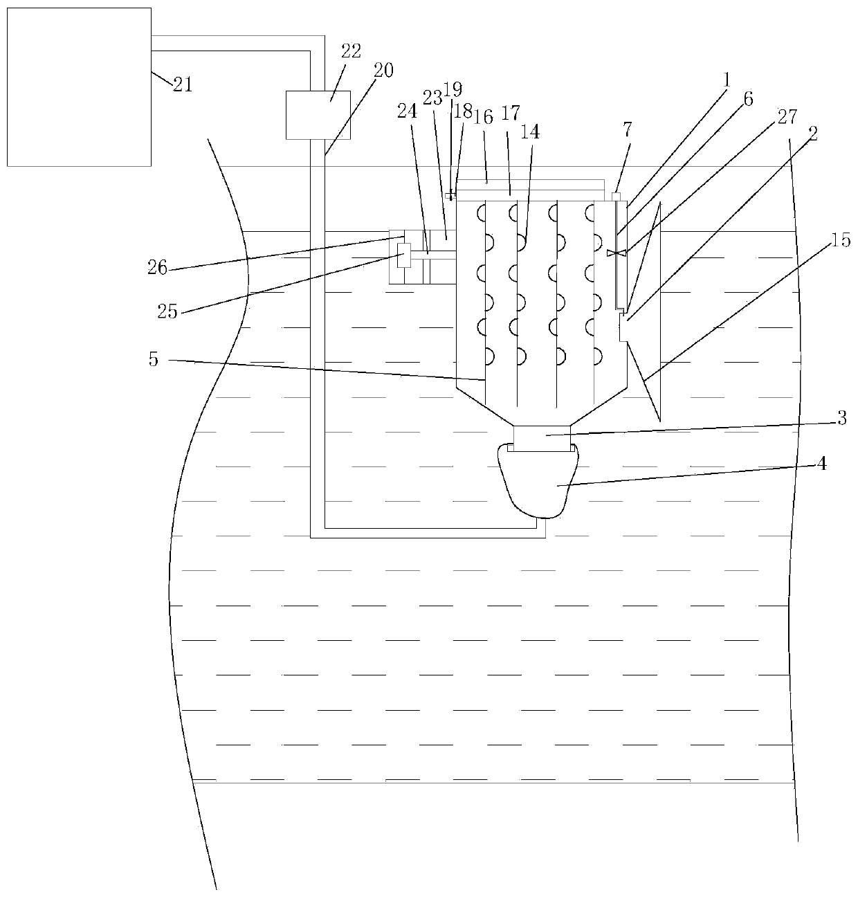 Improvement treatment device for black and odorous water in lakes