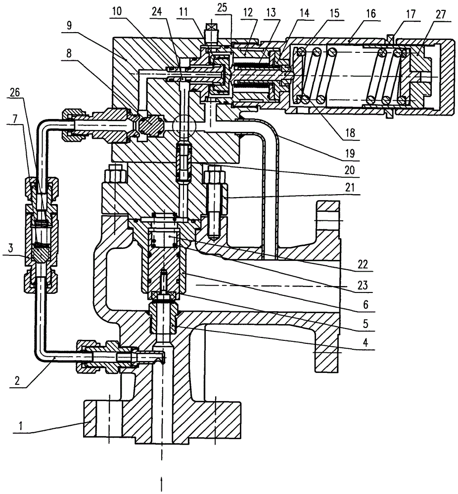 Backpressure-adjusting pilot operated safety valve