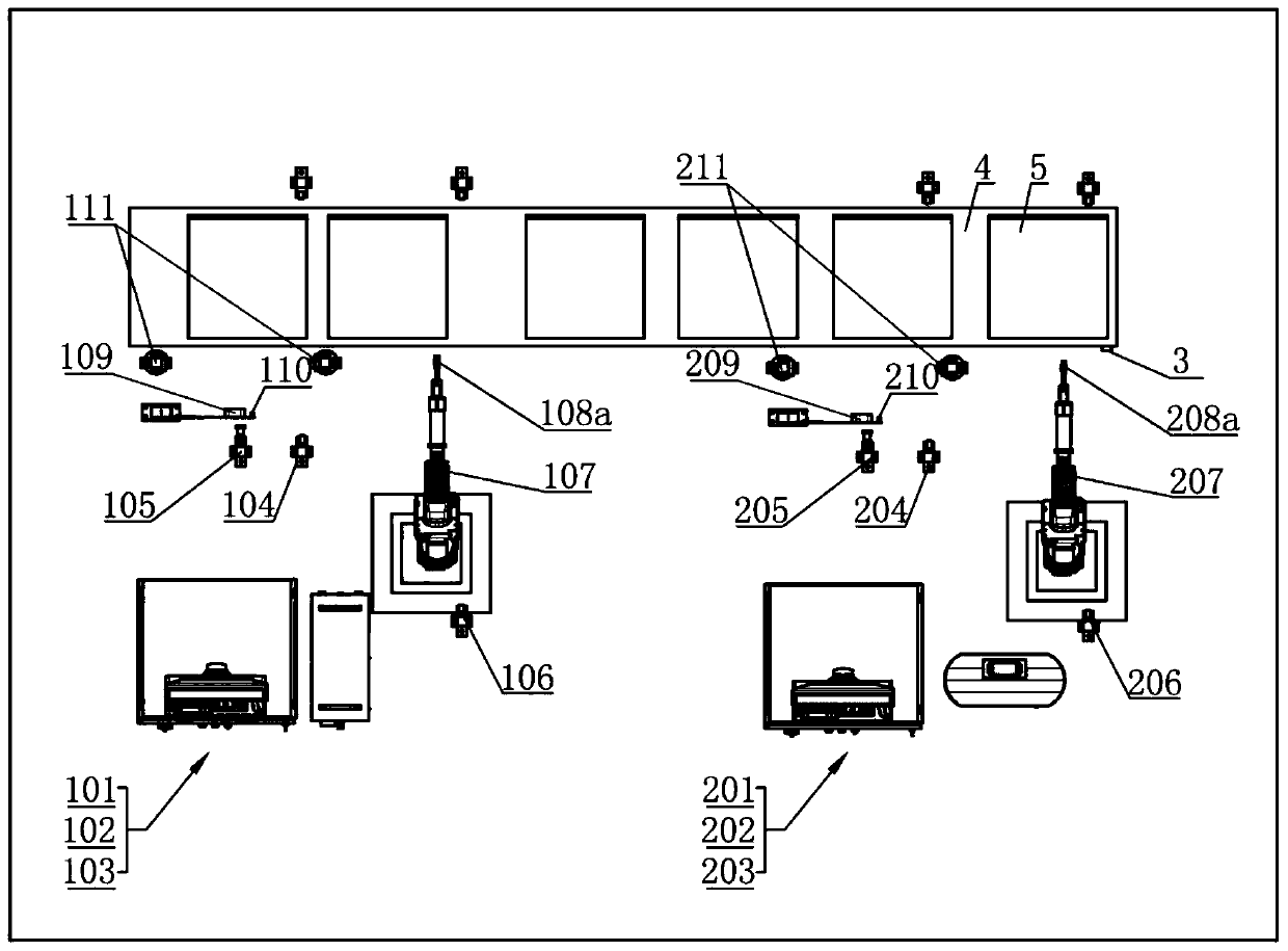 Intelligent welding and leakage-detecting device for refrigerator press cabin pipeline