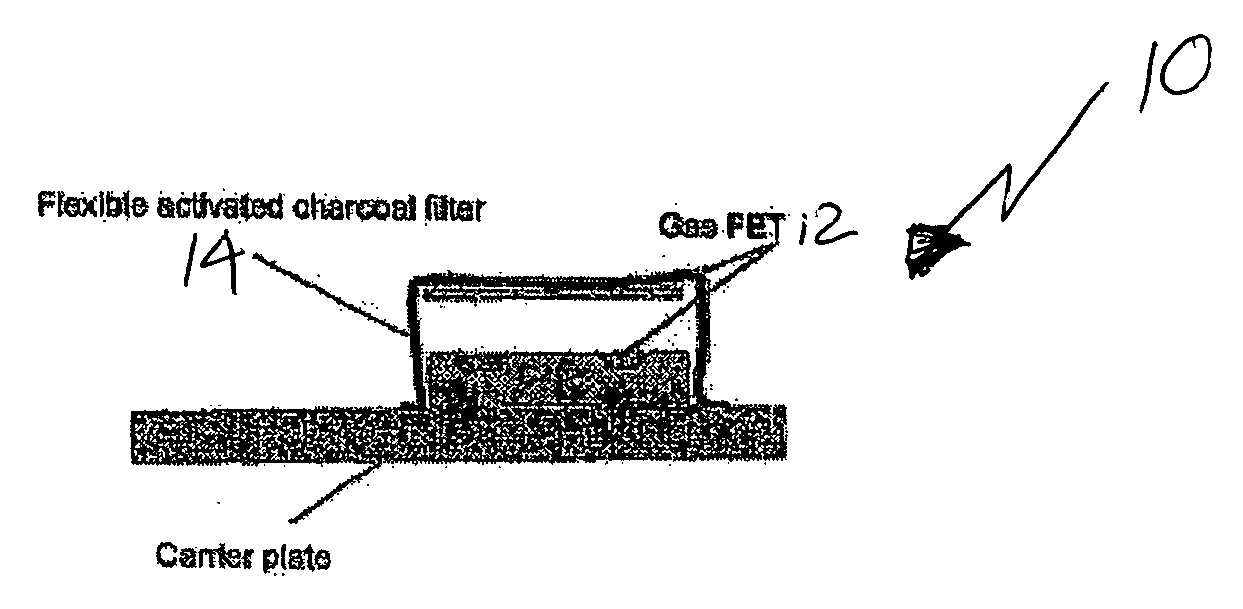 Apparatus and Method for increasing the selectivity of fet-based gas sensors