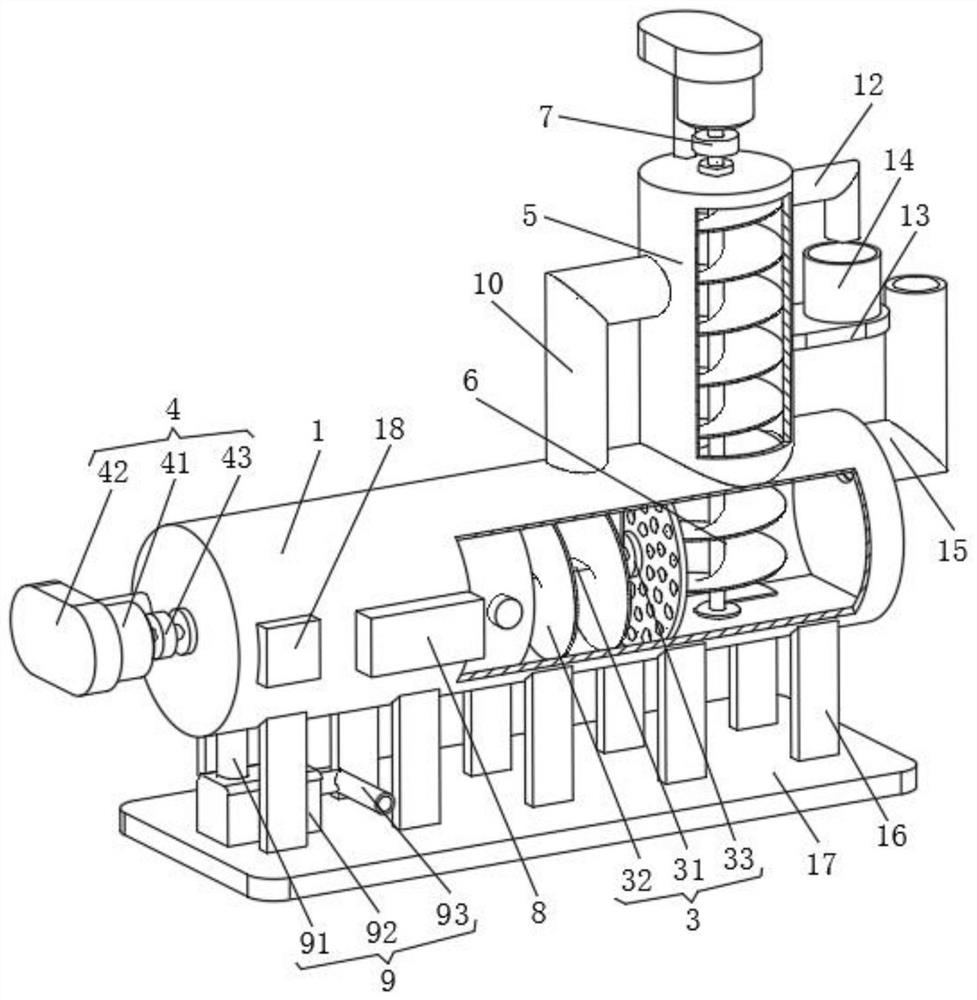 A material guiding mechanism for producing rubber