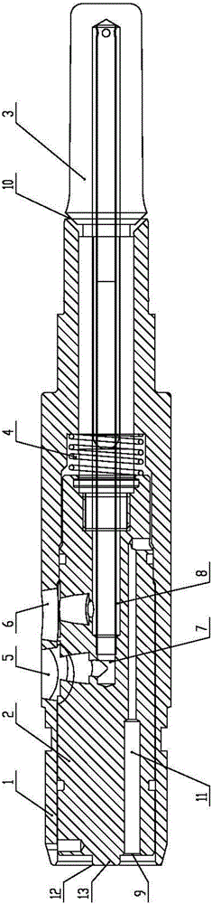 A core rod in an injection blowing blow molding machine