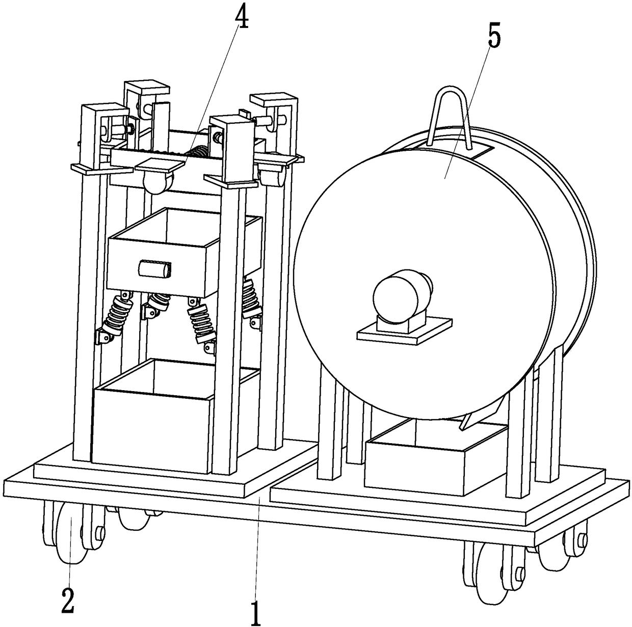 An automatic processing equipment for tea screening and coarse frying