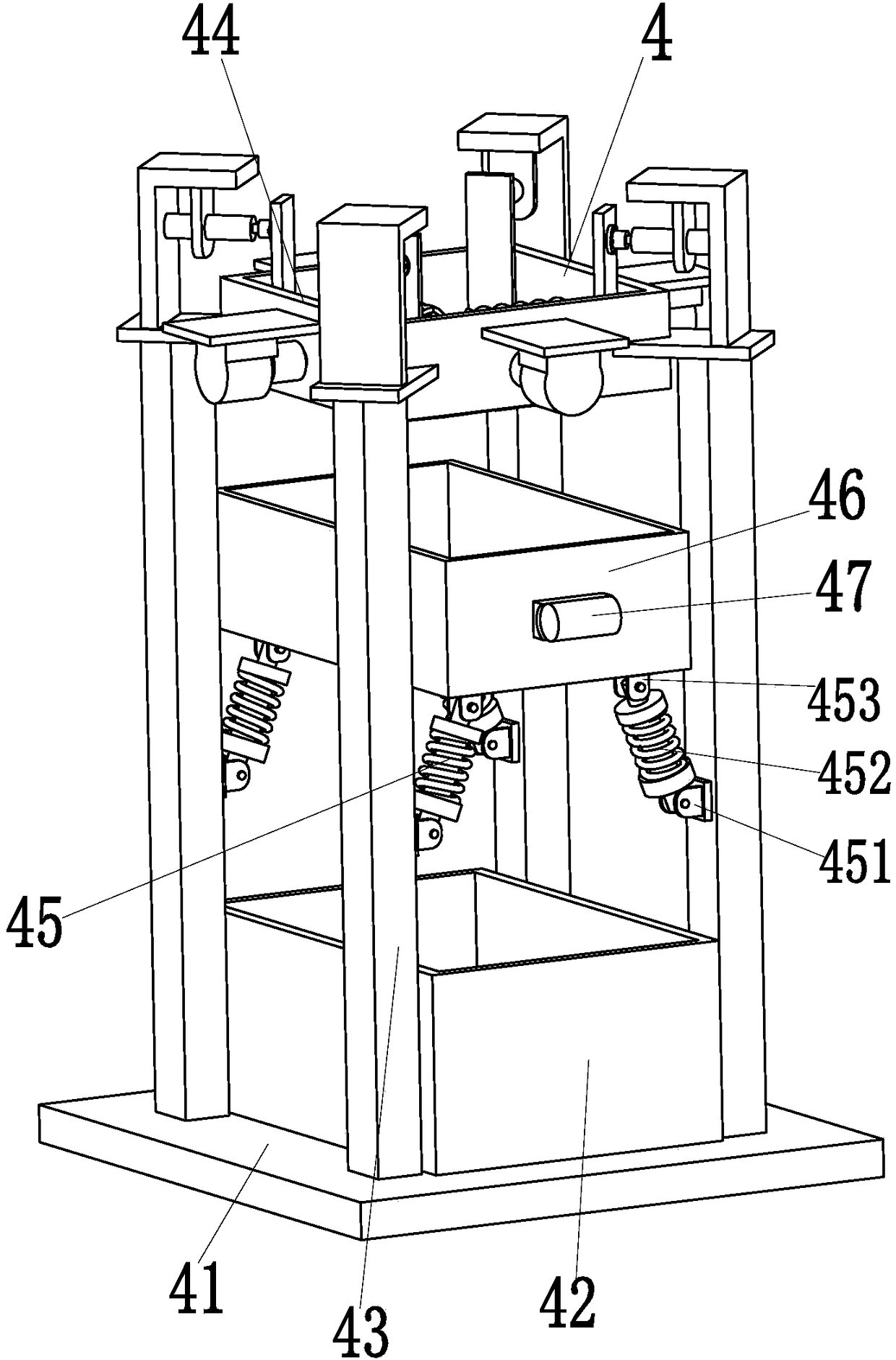 An automatic processing equipment for tea screening and coarse frying