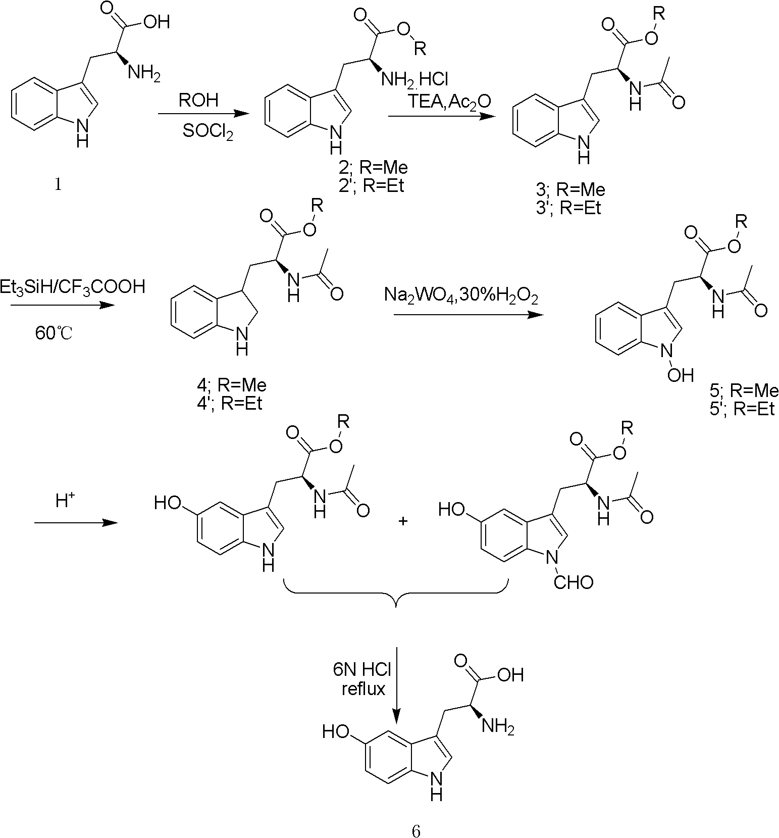 Preparation method of levo-5-hydroxytryptophan