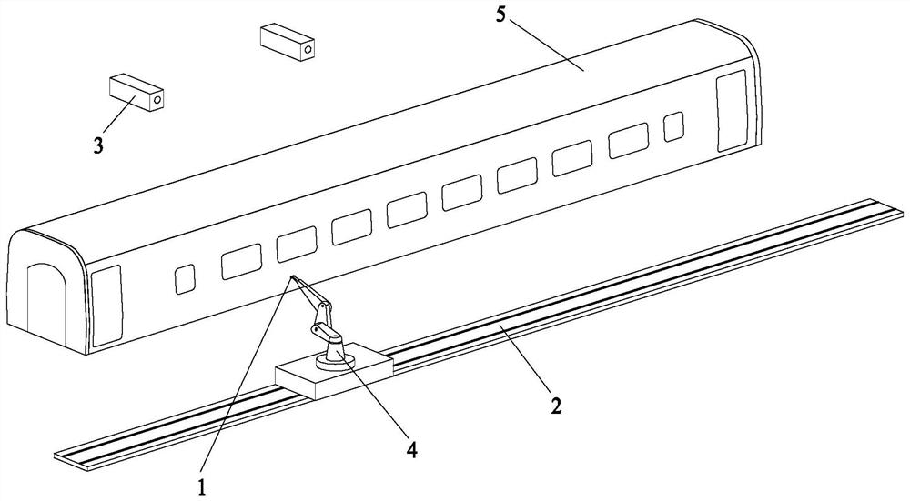 Automatic vehicle body measuring device based on visual tracking and measuring method thereof