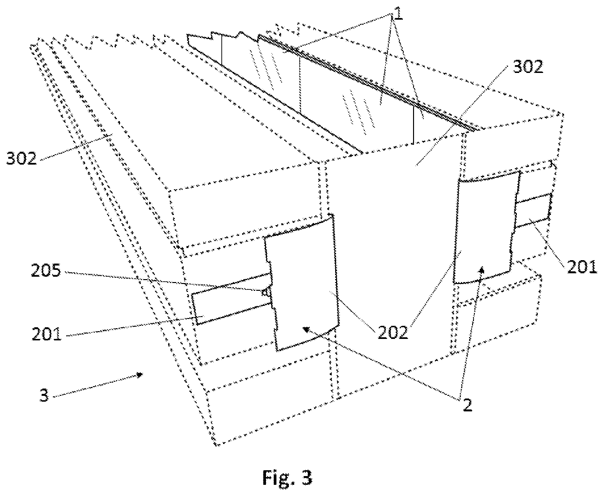 Set of panels and channels for protecting livestock during transportation