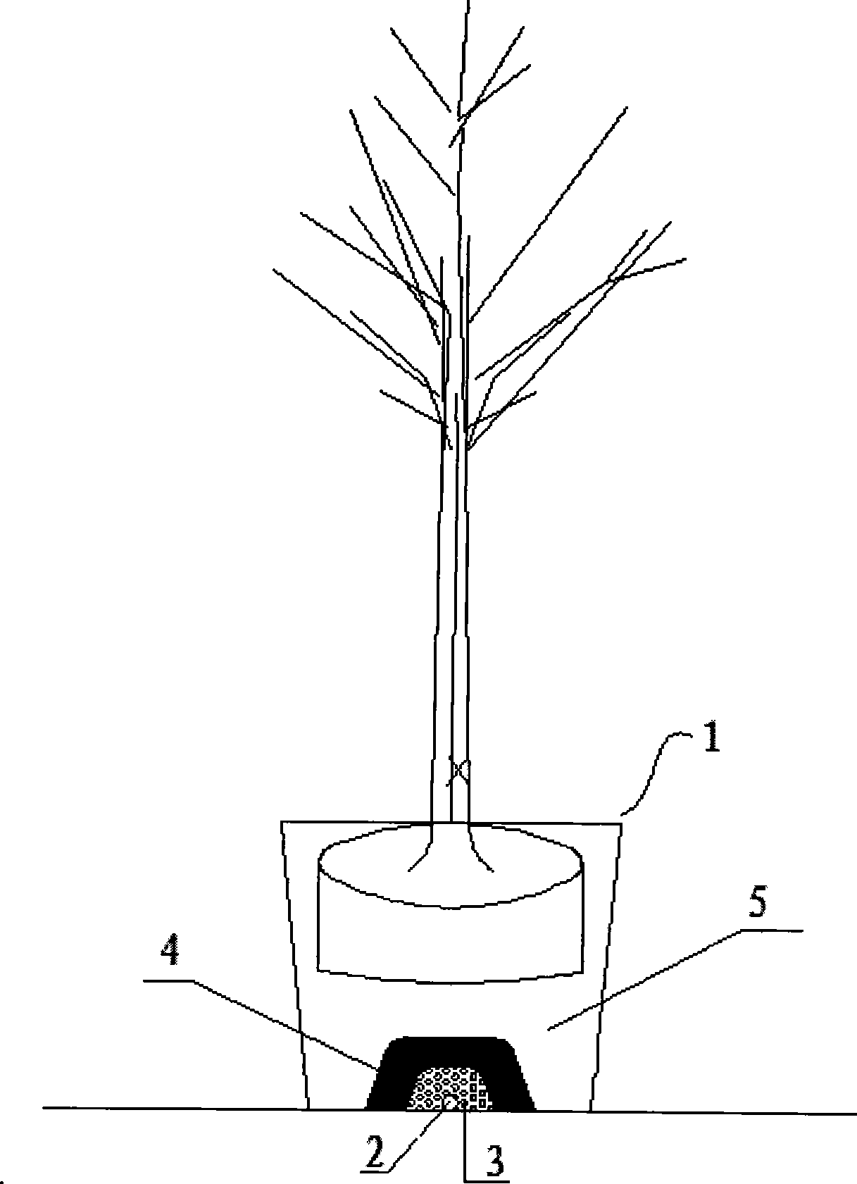 Method for increasing big tree transplanting survival rate using flexible porous tube