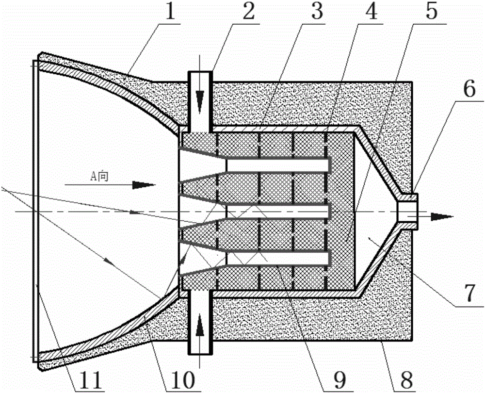 Volumetric air heat absorber of multi-cavity surface for solar thermal power generation