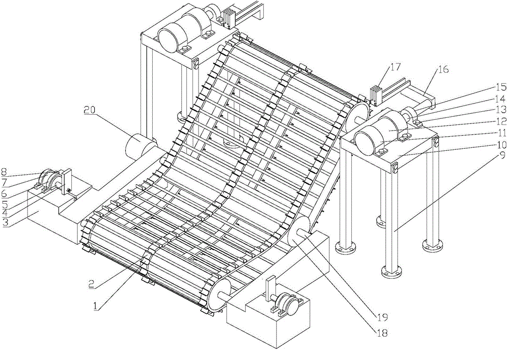 High temperature rod member unloading conveyer