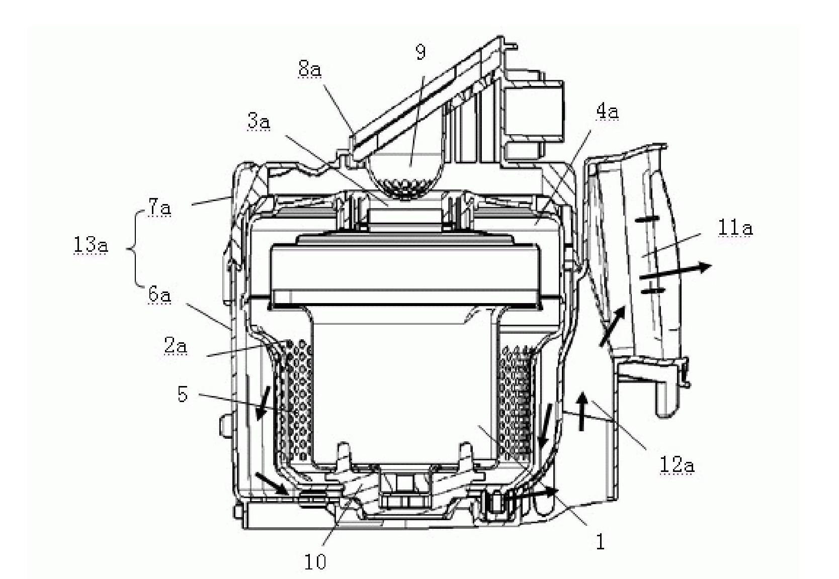 Layered runner motor shell of dust collector