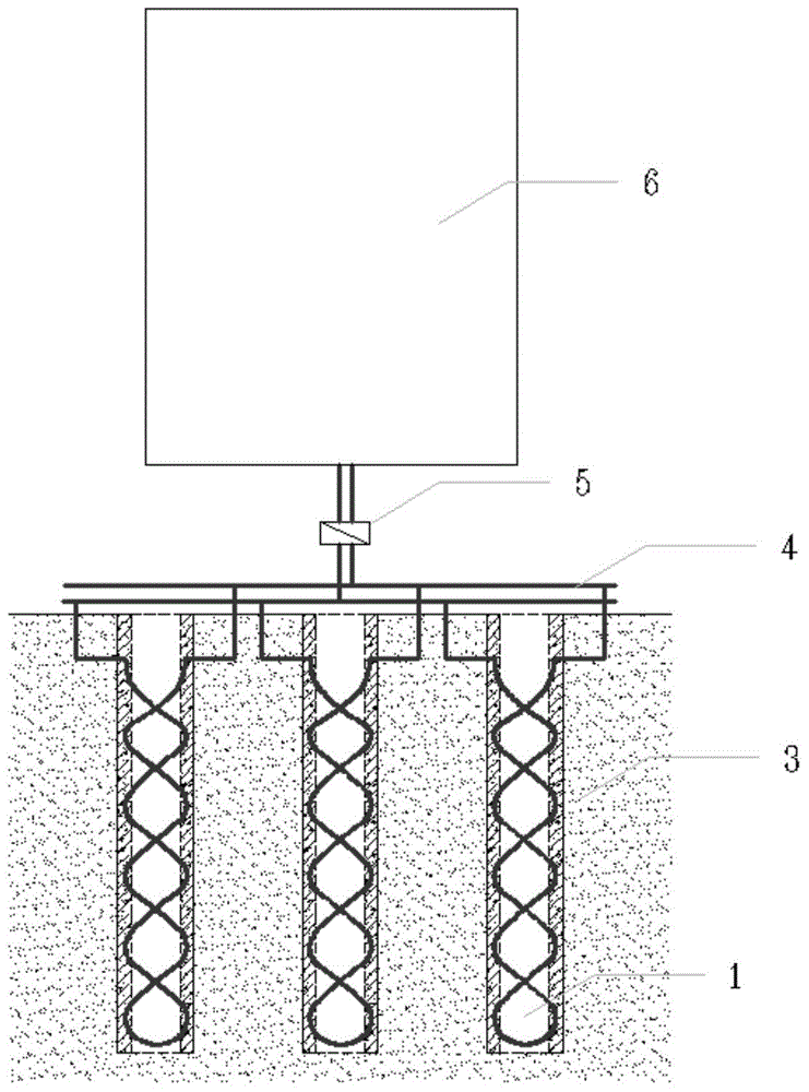 Prefabricated reinforced concrete pipe pile with ground source heat pump double-helical tubular heat exchanger