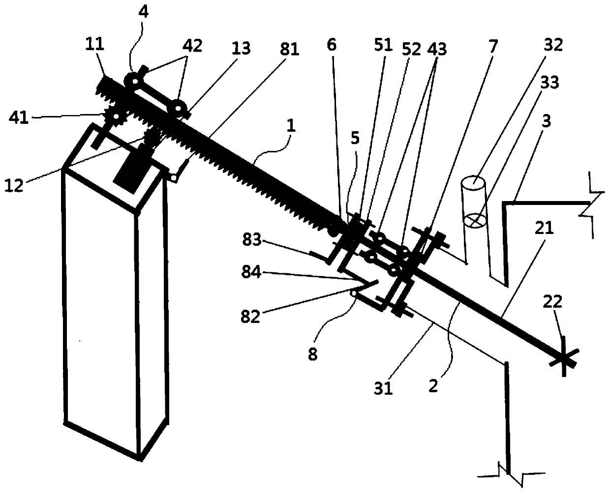 Kiln feeding dredging device and kiln